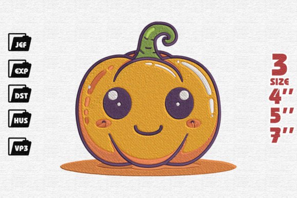 Cute Halloween Pumpkin Embroidery for Seasonal Creations
