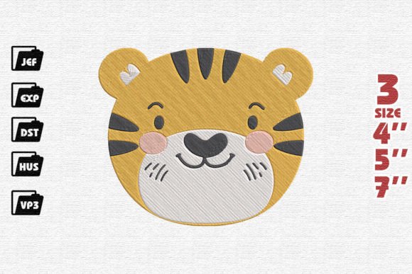 Cute Tiger Face Embroidery: A Playful Addition to Personalized Gifts