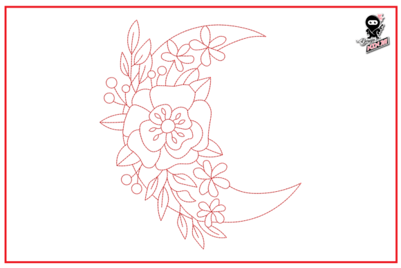 Floral Moon Redwork Embroidery Review for Real Projects