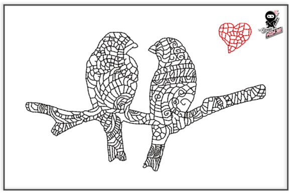 Mandala Love Birds Embroidery for Valentine’s Season