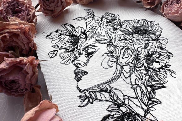 One Line Lady Face Machine Embroidery: A Seasonal Design Review