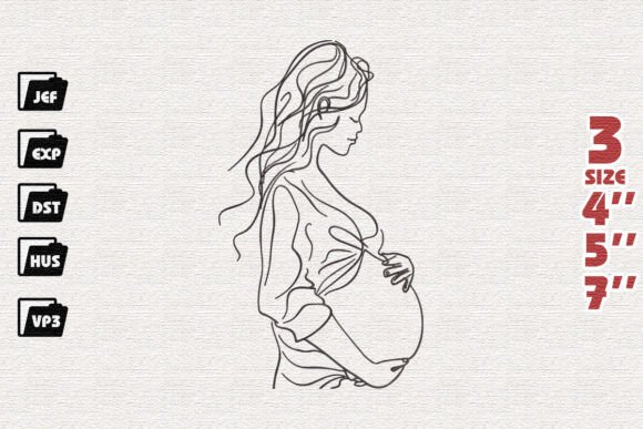 Pregnant Woman Holding Belly Embroidery Review for Sellers