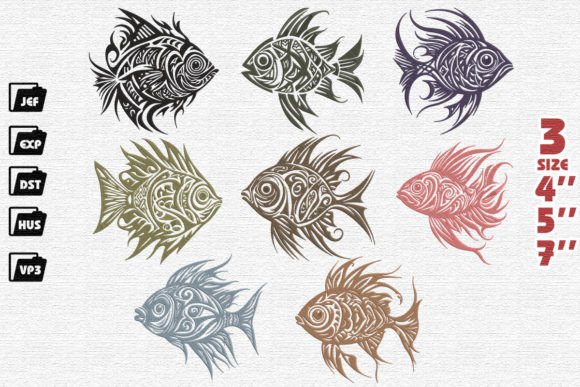 Set of 8 Tribal Fish Embroidery Review