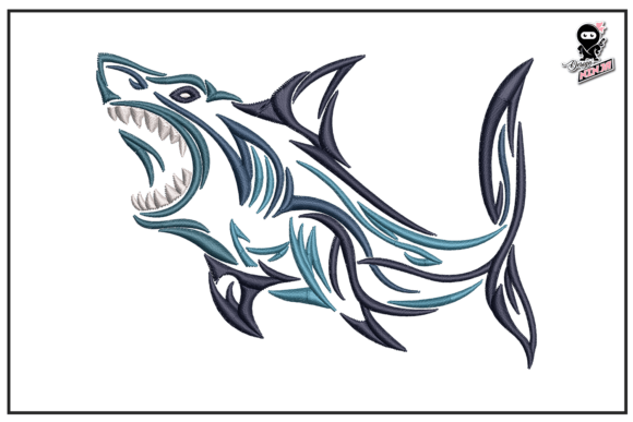 Shark Outline, Ocean Embroidery: A Versatile Design for Personalized Gifts